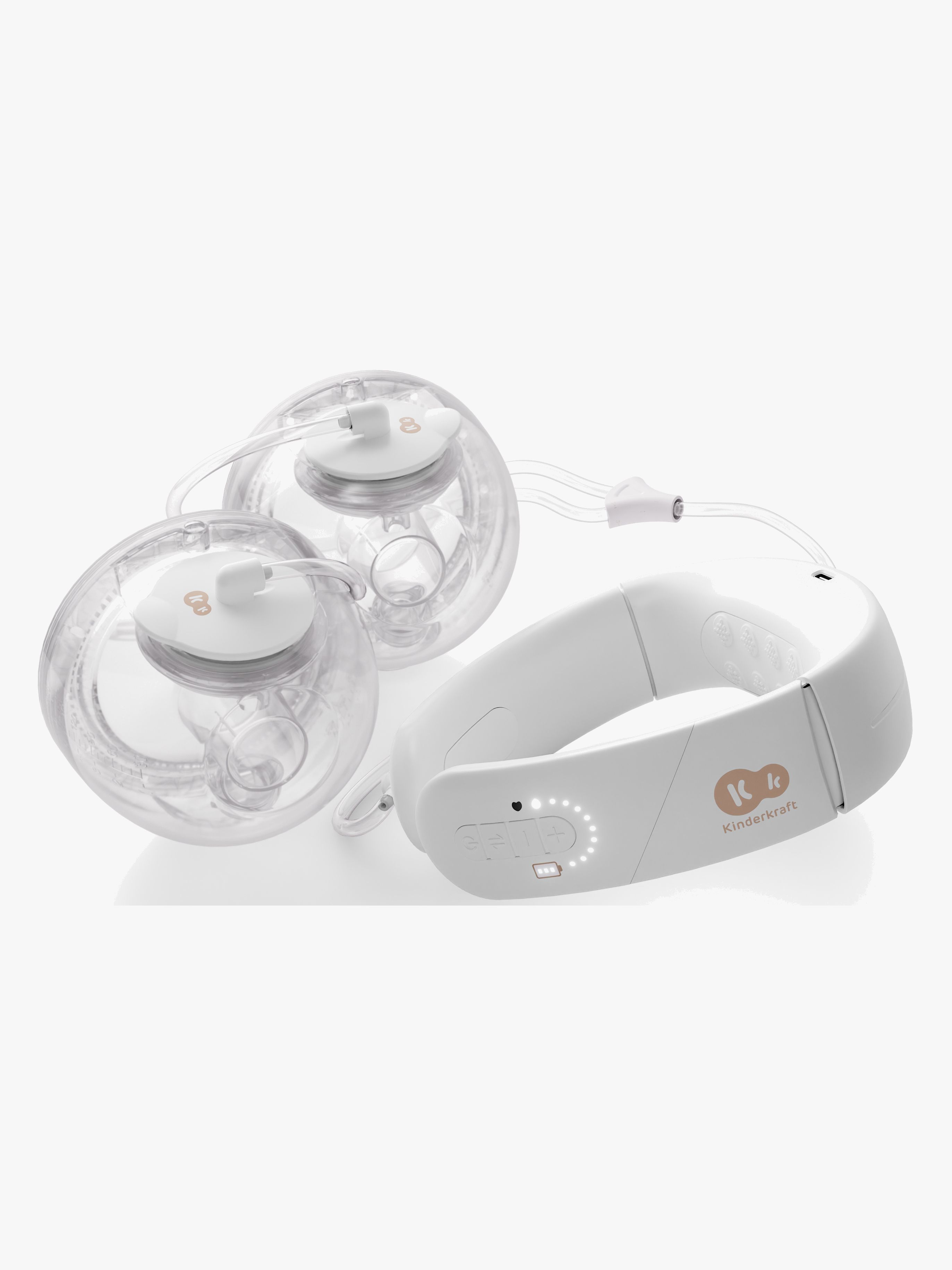 Kinderkraft GentleNest Elektrisk Brystpumpe Dobbelt Hands-Free, Hvid