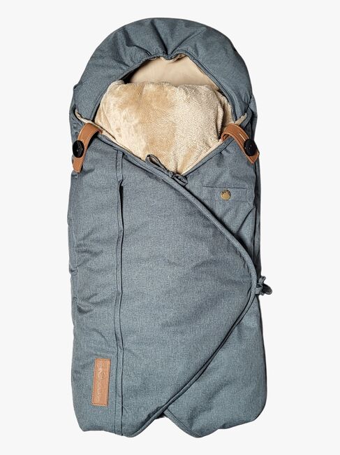 Sleepbag Mini Vinterkørepose, Grey Mélange/Brown