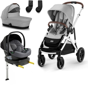 Cybex GAZELLE S Duovogn inkl. Beemoo Route i-Size Autostol Baby & ISOFIX Base, Lava Grey/Mineral Grey