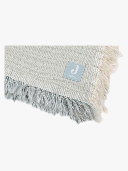 Jollein Tæppe/ Stofble i Musselin Fringe, Sea Green