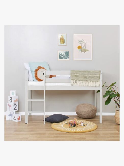 Hoppekids ECO Comfort  Halvhøj Højseng 70x160, Duegrå