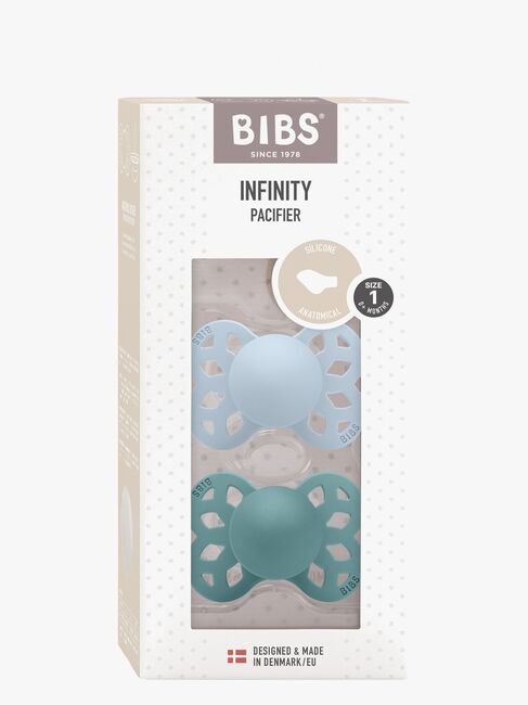 BIBS Infinity Sut 2-pak Str. 1 Anatomical, Baby Blue/Island Sea