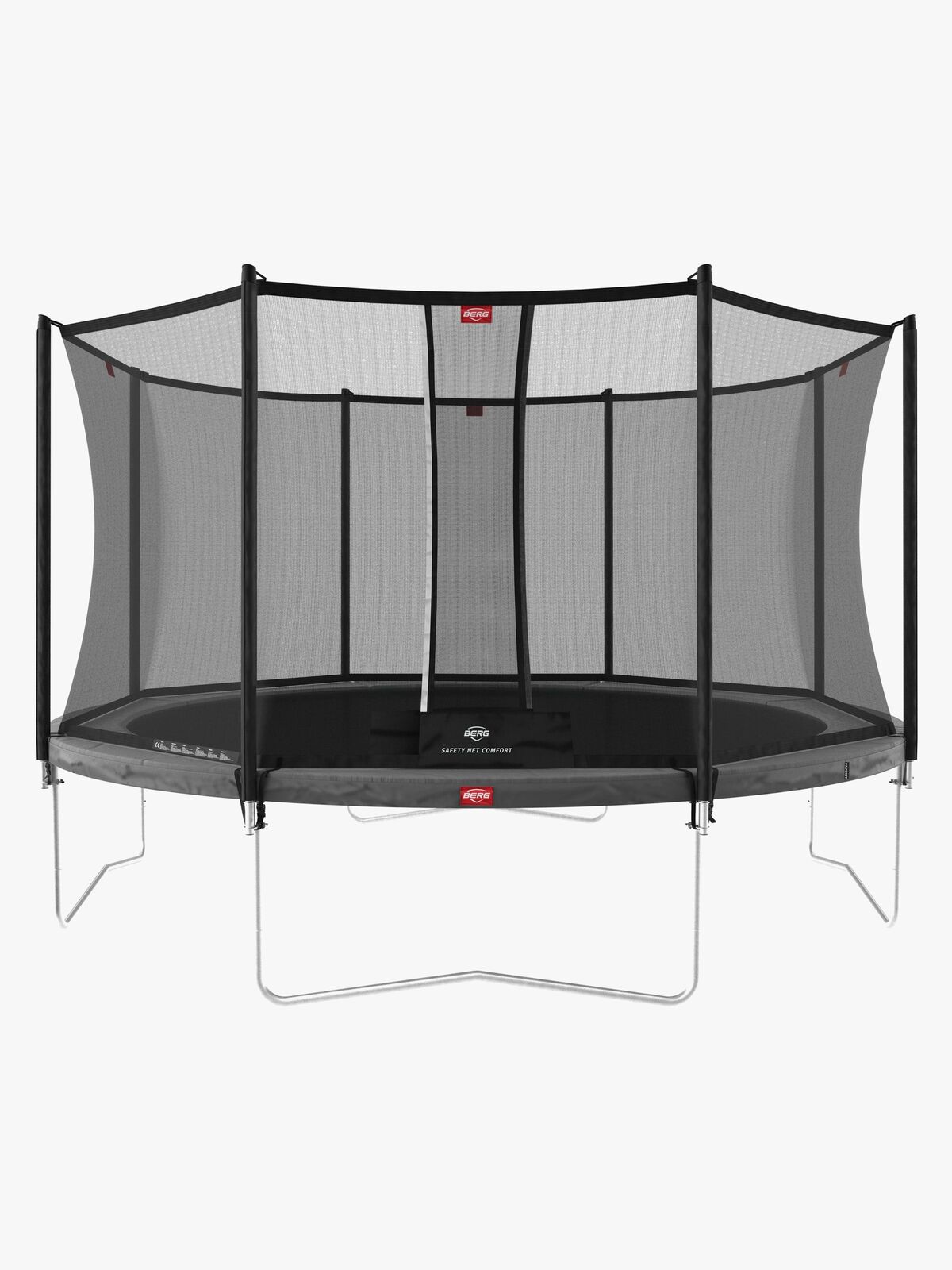 BERG Favorit Regular Trampolin 380 inkl. Comfort Sikkerhedsnet, Grå