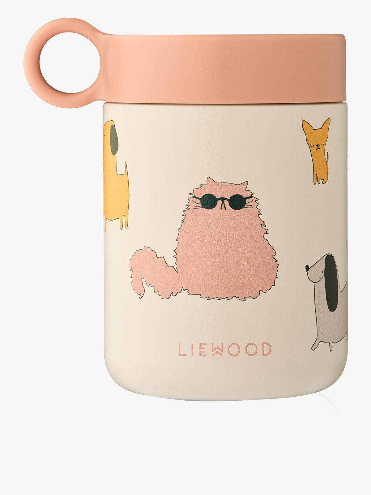 LIEWOOD Kiani mønstret madtermos, katte & hunde/sand