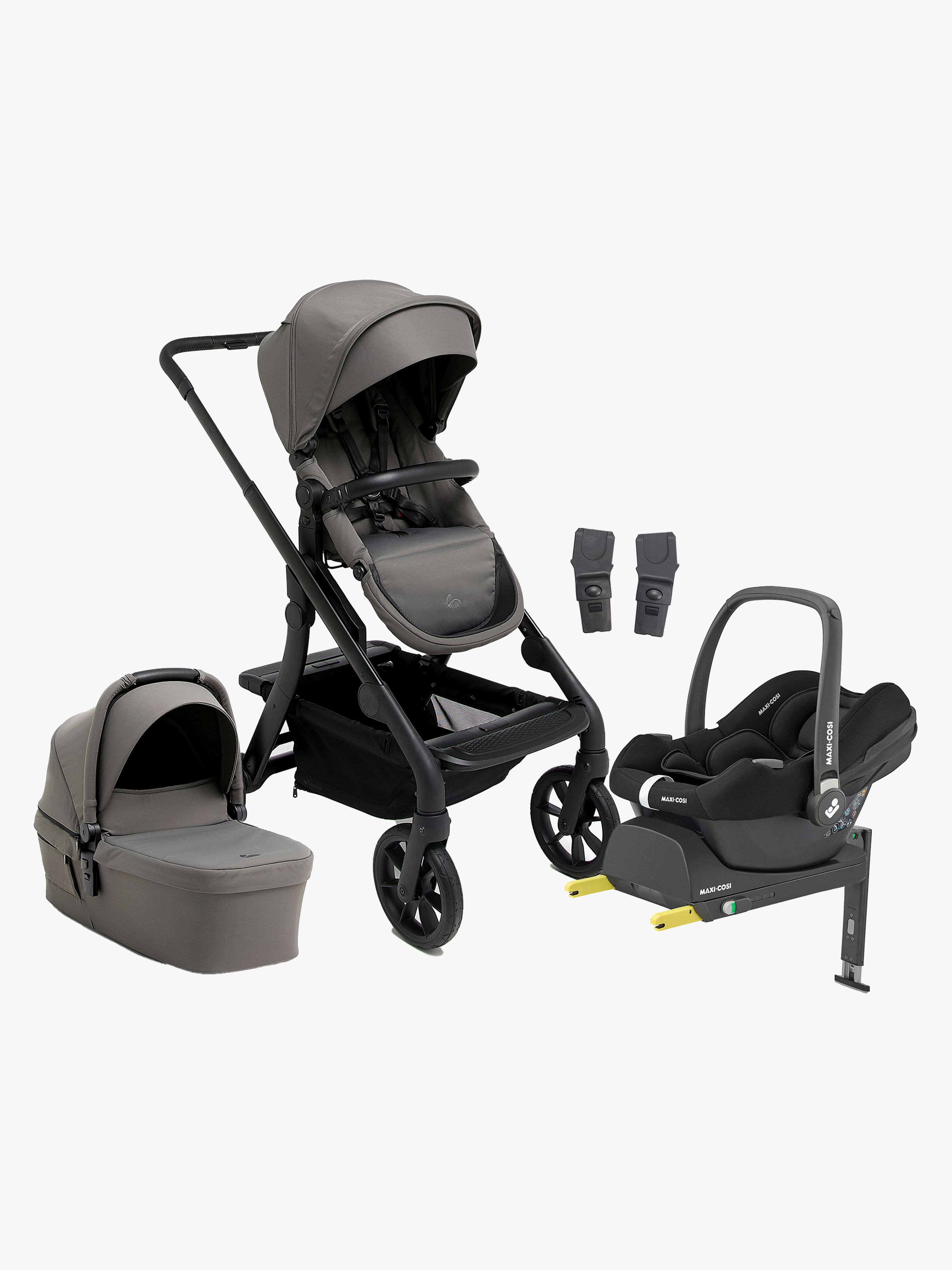 Beemoo Pro Max Duovogn & Maxi-Cosi CabrioFix i-Size Autostol Baby inkl. Base, Mocha Grey