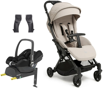 Beemoo Easy Fly Lux 4 Klapvogn inkl Maxi-Cosi CabrioFix Autostol Baby & Base, Sand Beige
