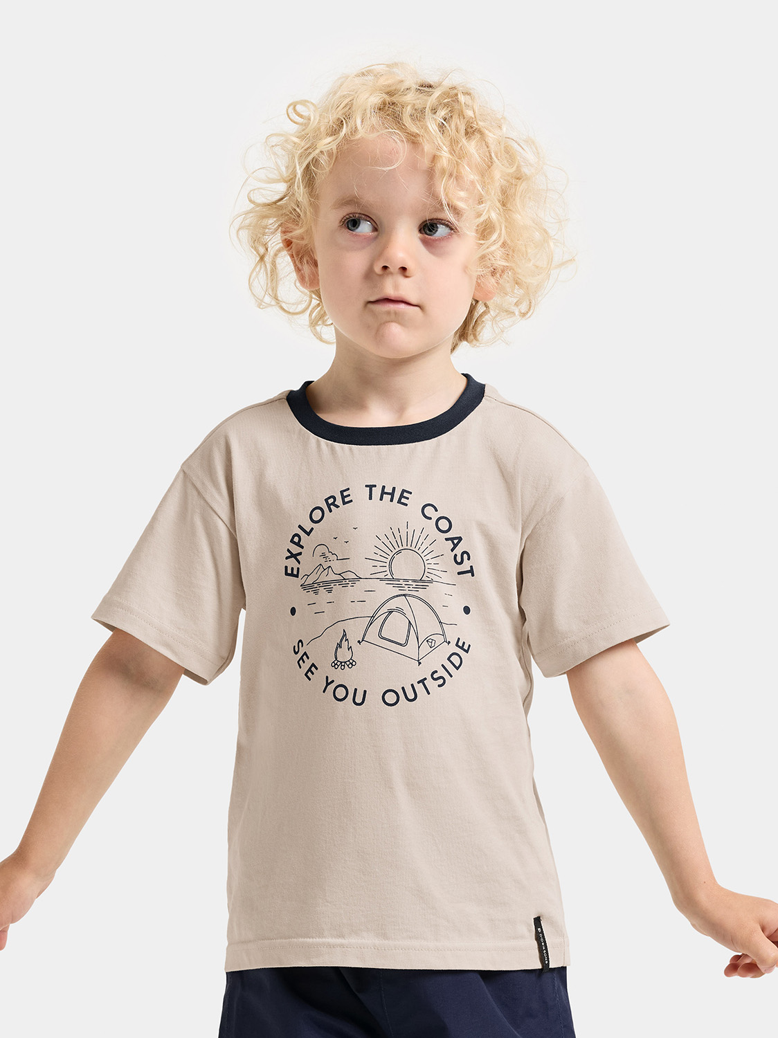 Didriksons Mynta T-shirt, Sand Beige, 110