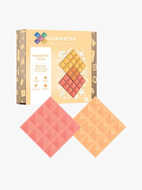 Connetix Bundplader 2-pak, Pastel Lemon & Peach
