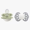 BIBS Infinity Sutter 2-Pak Silikone Str. 1 Symmetrisk, Sage GLOW/Cloud GLOW