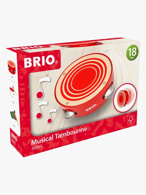 Brio 30263 Tambourine Instrument, Rød