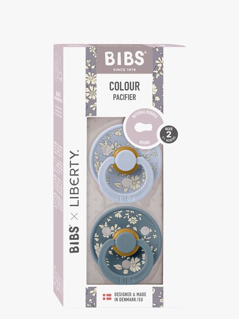 BIBS x Liberty Colour Sut 2-Pak Latex Str. 2 Rund, Capel/Dusty Blue Mix