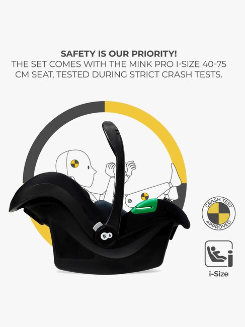 Kinderkraft ESME PRO 3-in-1 Duovogn Travelsystem, Pure Black