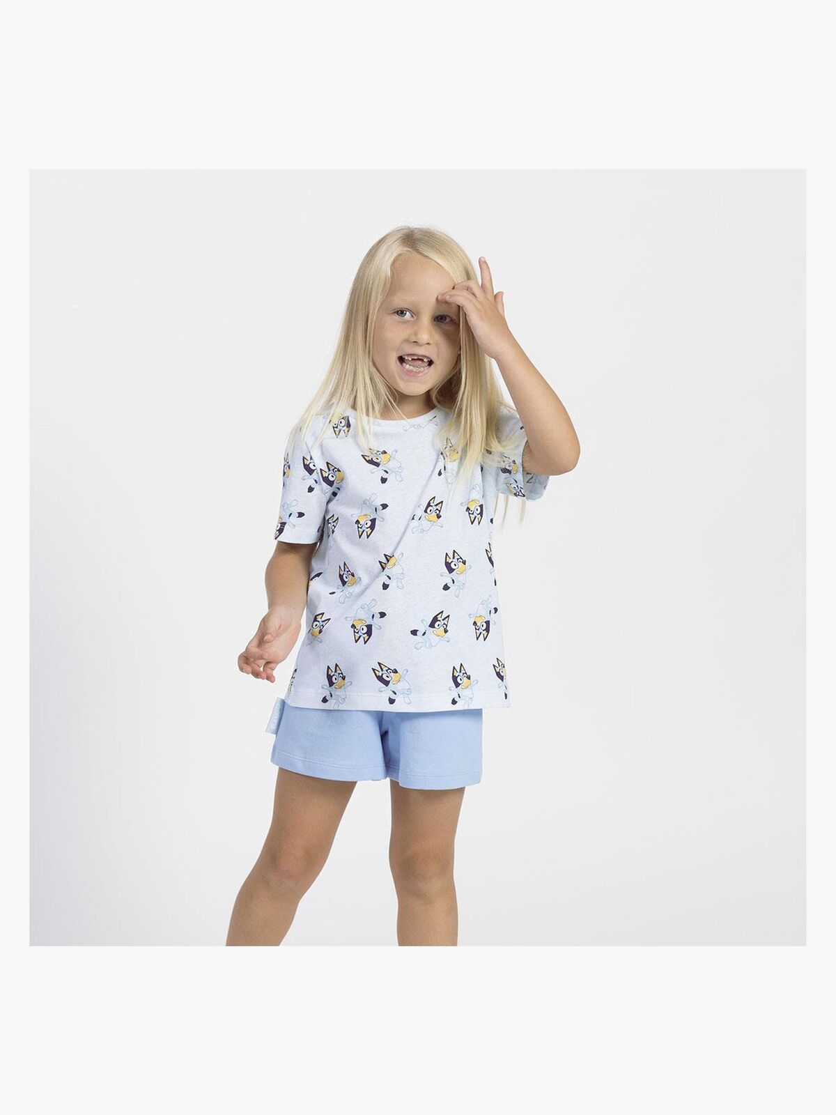 Bluey T-shirt & Shorts, Lyseblå