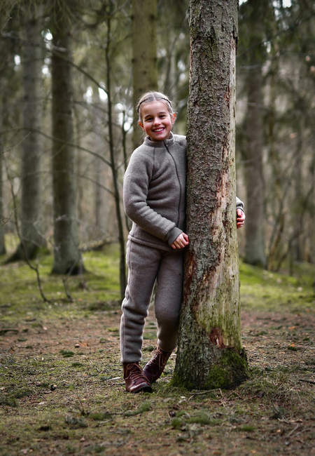 Mikk-Line Fleecebukser Baby Merinould, Melange Denver