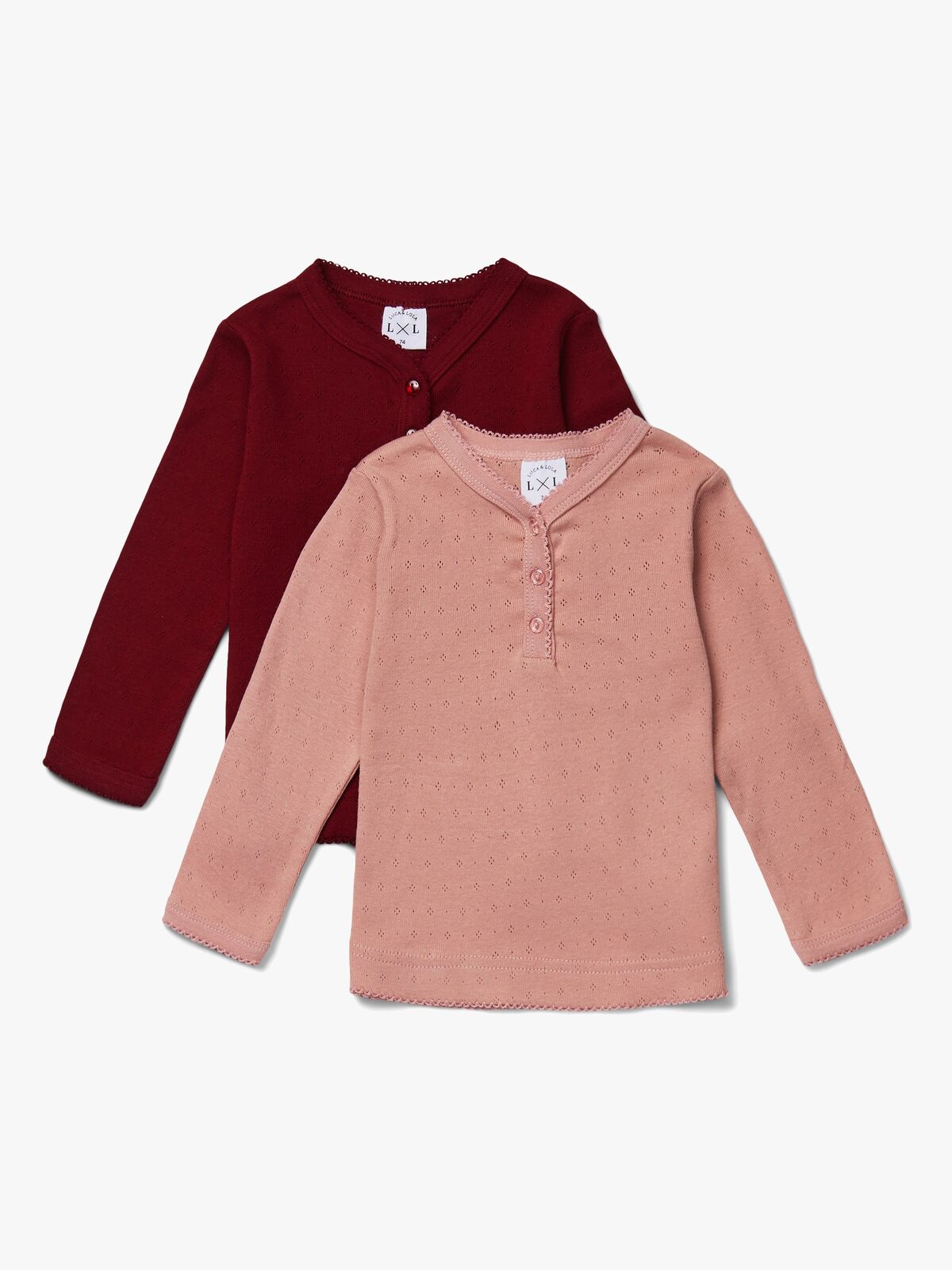 Luca & Lola Siena Langærmet T-shirt 2-pak, Pink