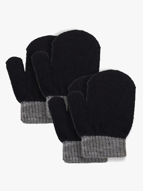 Lindberg Sundsvall Uld Vanter 2-pak, Black/Anthracite