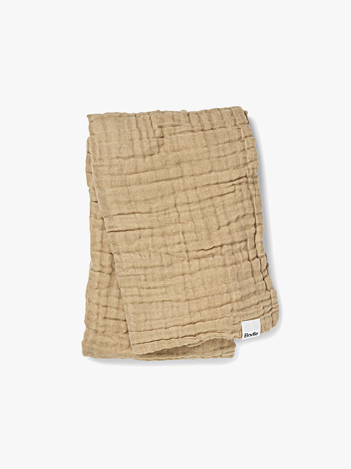 Elodie  Rynket Tæppe 120x120, Pure Khaki