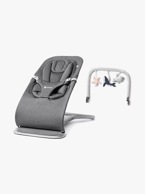 Ergobaby Evolve 3-in-1 Skråstol inkl. legetøjsbøjle, Charcoal Grey