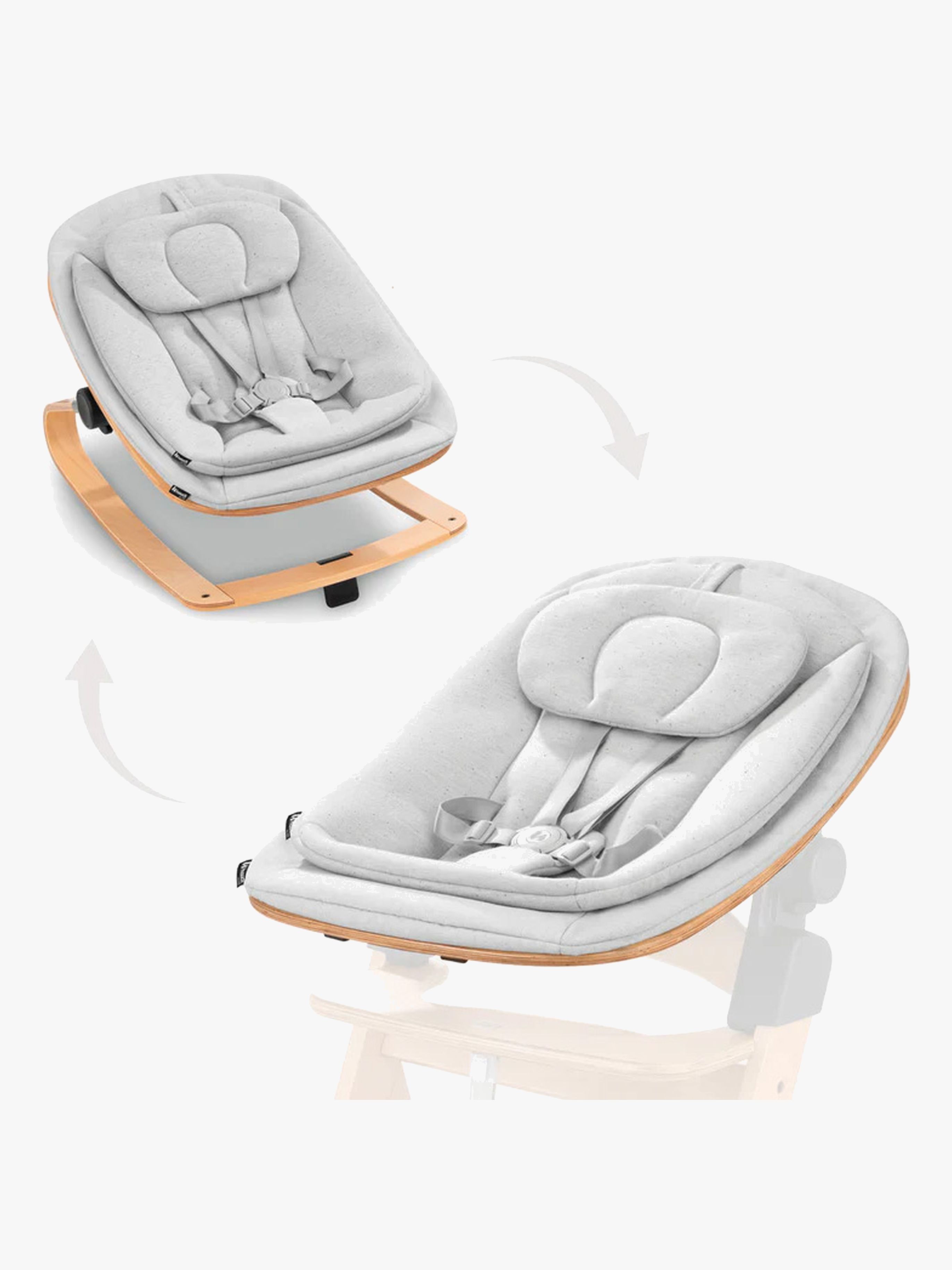 Hauck Eco 3-i-1 Skråstol til Højstol, Light Grey