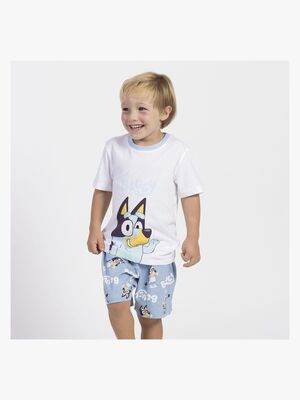 Bluey Pyjamas, Hvid/Blå