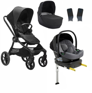 Baby Jogger City Sights Duovogn inkl. Beemoo Route i-Size Autostol Baby & ISOFIX Base, Rich Black/Mineral Grey
