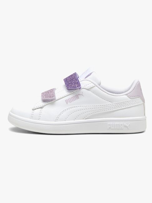 Puma Smash 3.0 Glitter Velcro V PS Sneakers, Hvid