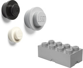 LEGO Opbevaring m. Krog 3-pak Grå/Sort/Hvid