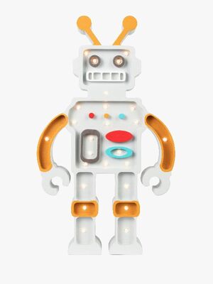 Little Lights Lampe Robot, Metallic Grå