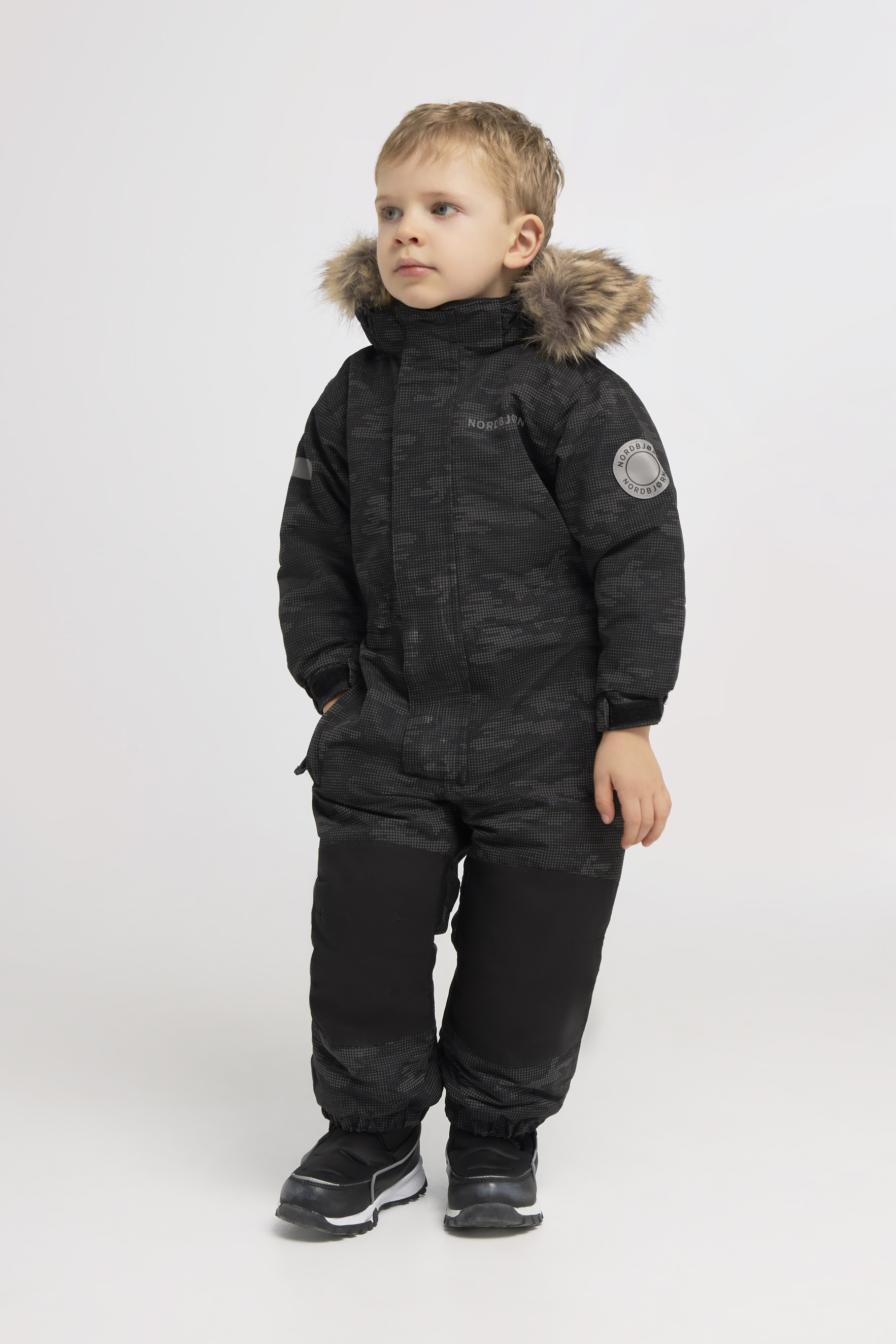 Nordbjørn Frej Reflekterende Flyverdragt, Camo Dots Black, 110, Overall