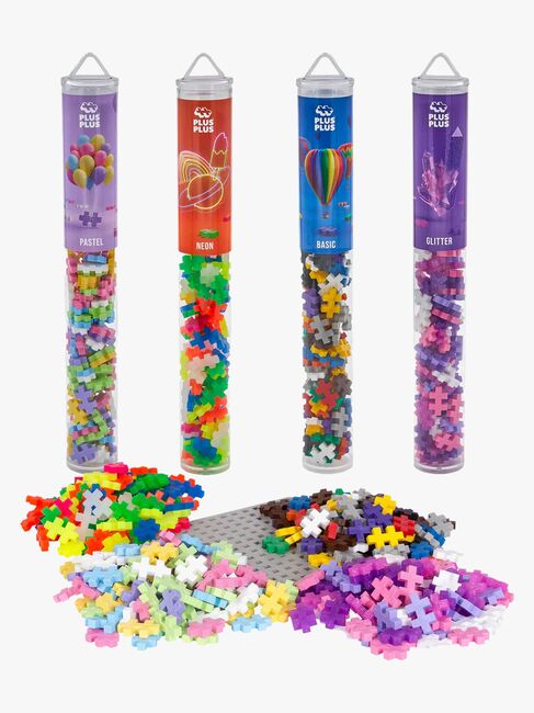 Plus-Plus Byggesæt med Bundplade & Tube Mix, 4x100 Dele
