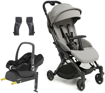 Beemoo Easy Fly Lux 4 Klapvogn inkl Maxi-Cosi CabrioFix Autostol Baby & Base, Stone Grey