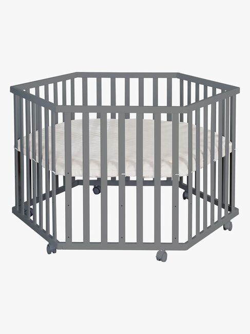 Roba Hexagon Kravlegård med Hjul, Anthracite & Greyish Quilted
