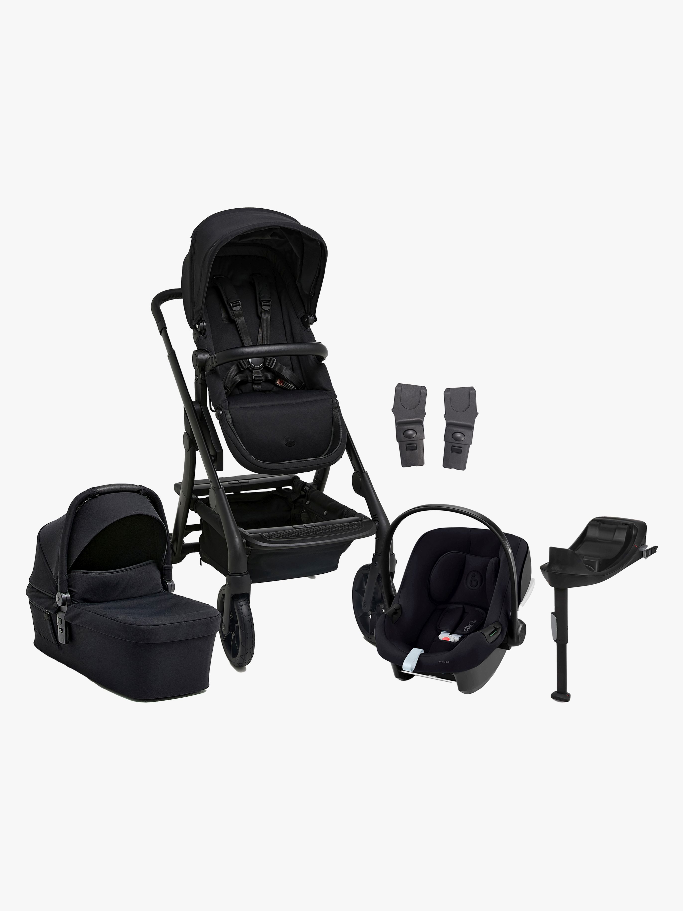 Beemoo Pro Max Duovogn & Cybex Aton B2 i-Size Autostol Baby inkl. Base, Coffee Black