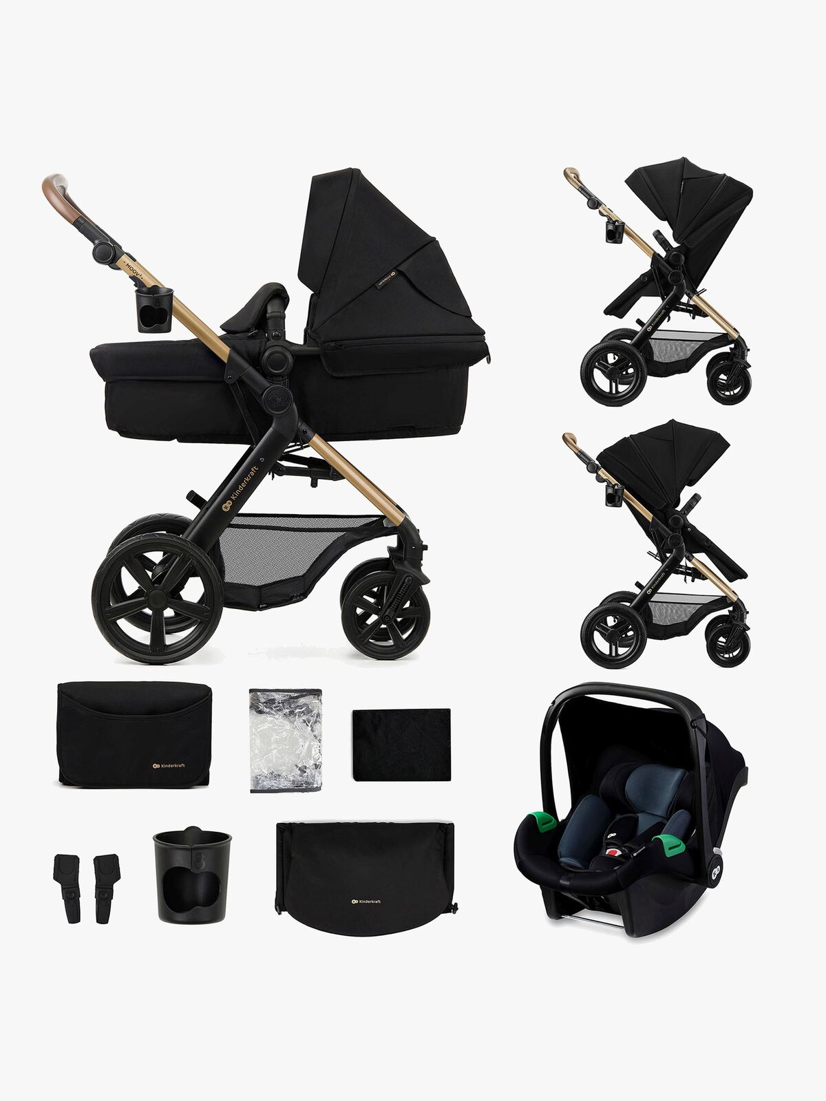 Kinderkraft MOOV 2 XL Air Kombivogn, Pure Black