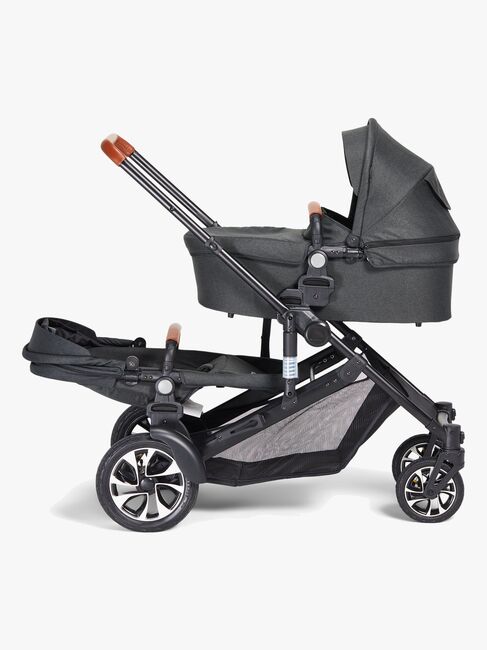 Beemoo Maxi 4 Twin Søskendevogn inkl. Søskendeklapvognsdel, Black/Black