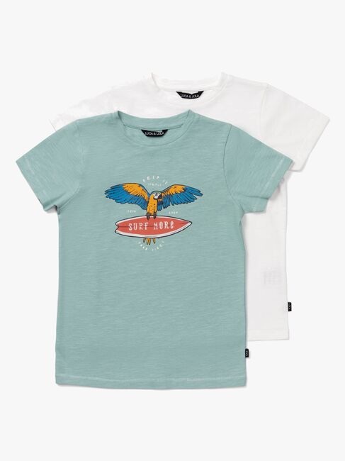 Luca & Lola Riccione T-Shirt 2-pak, Green/White