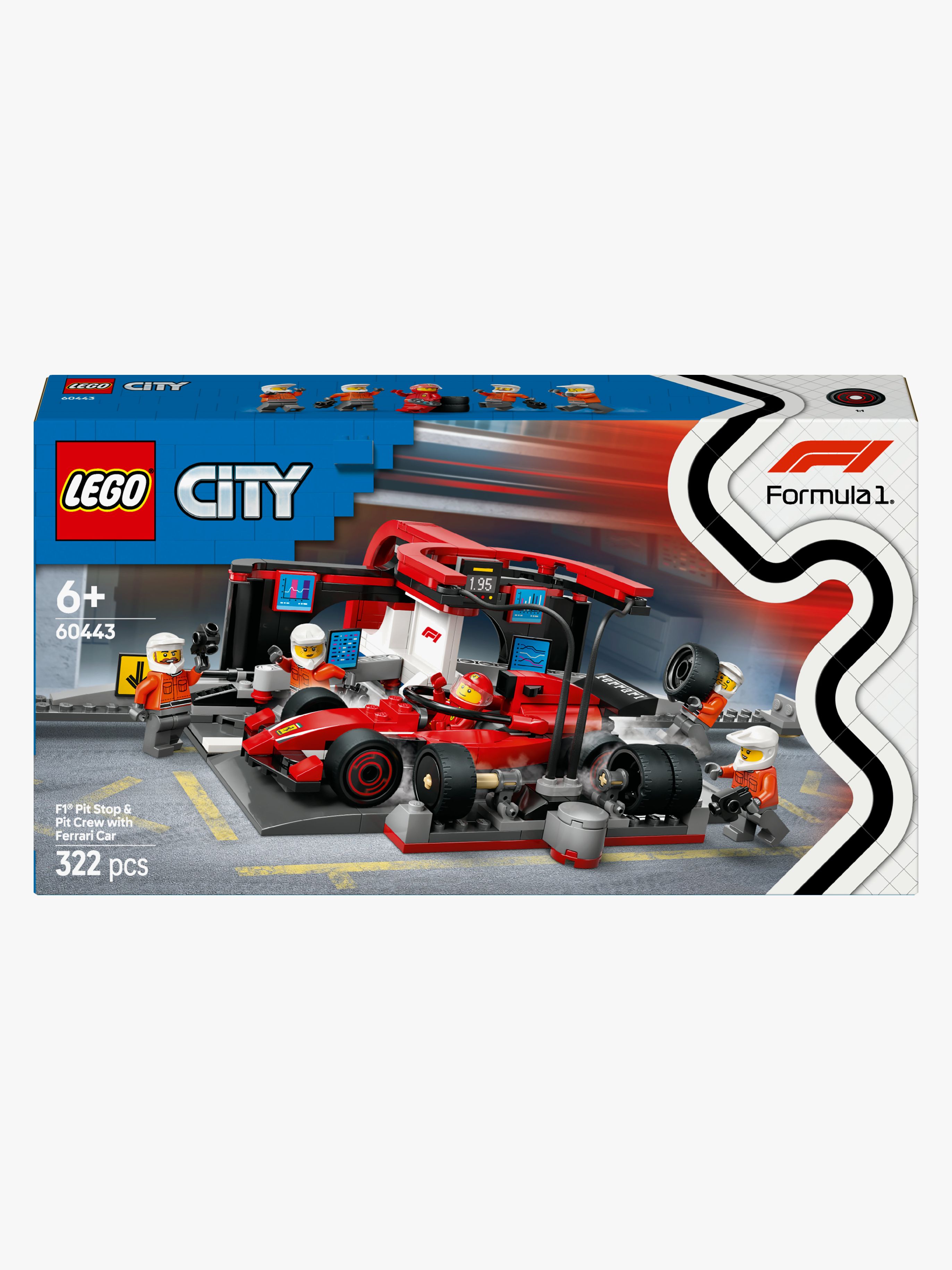 LEGO City 60443 F1-pitstop og pitcrew med Ferrari-bil