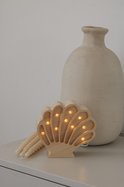 Little Lights Lampe Muslingeskal, Coastal Wood