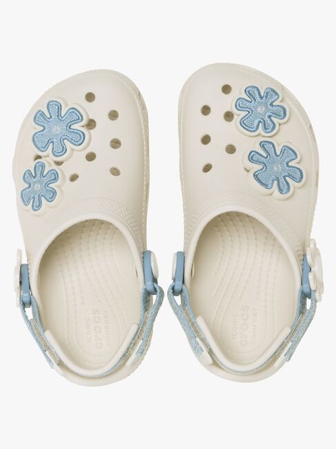 Crocs Classic Denim Flower Kids Crocs, Summit White
