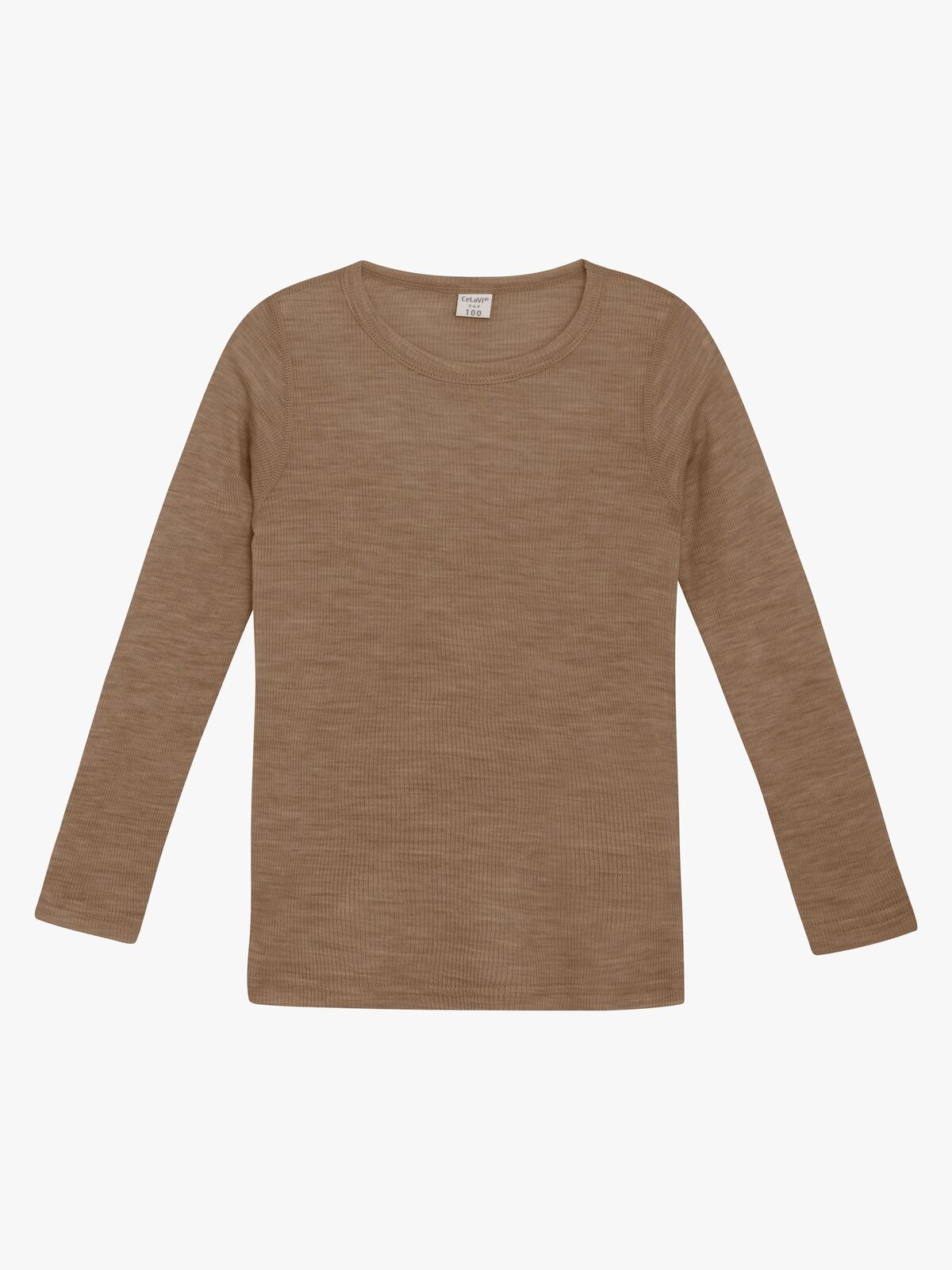 CeLaVi Langærmet Top Merinould, Cocoa Creme