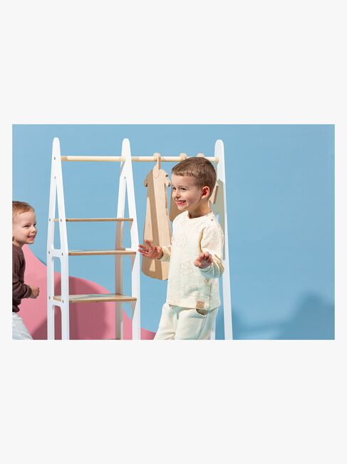 Duck Woodworks Knagerække med Hylder, Hvid