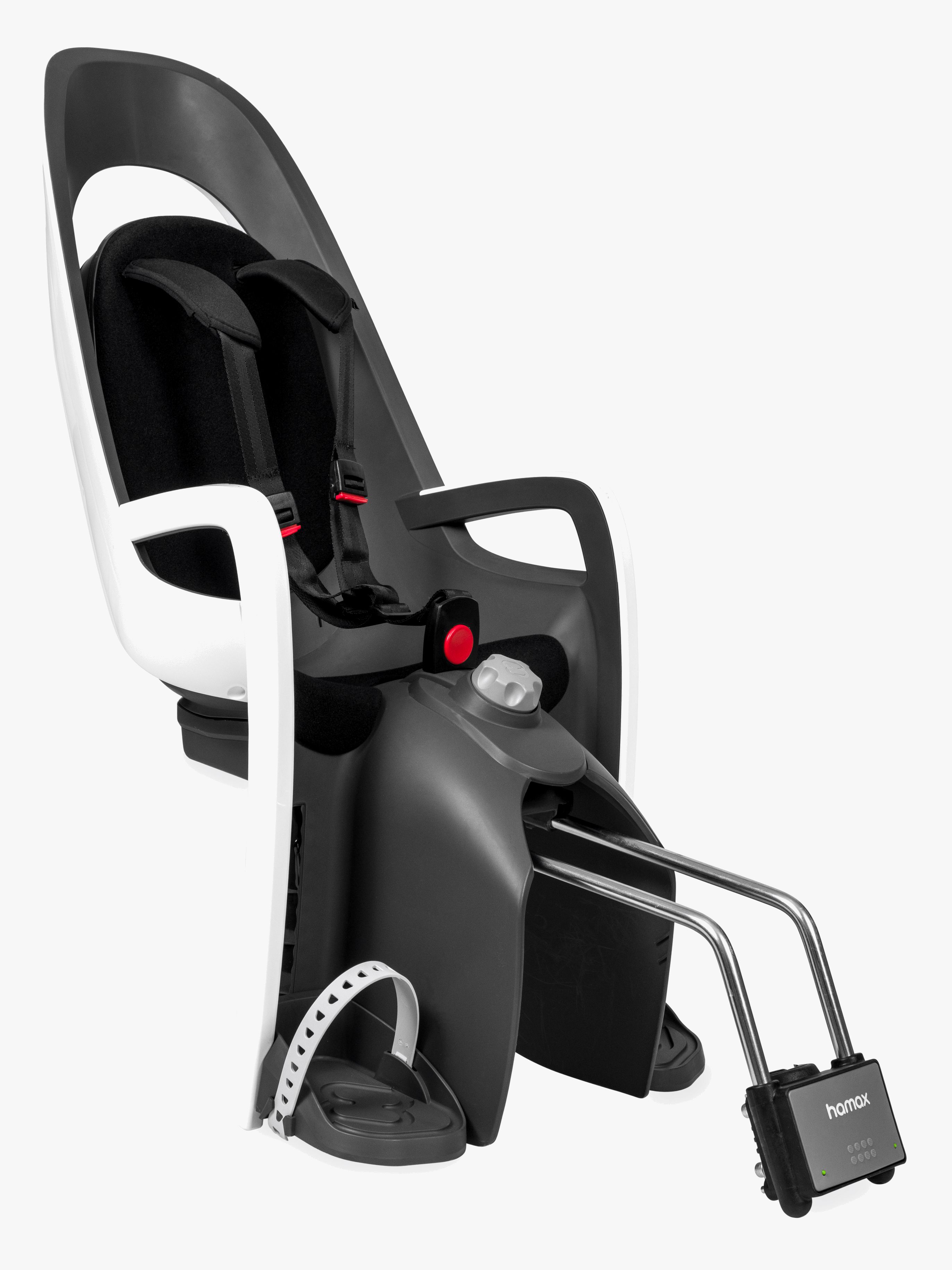 Hamax CARESS Cykelstol Frame Mount med Lås, White/Black