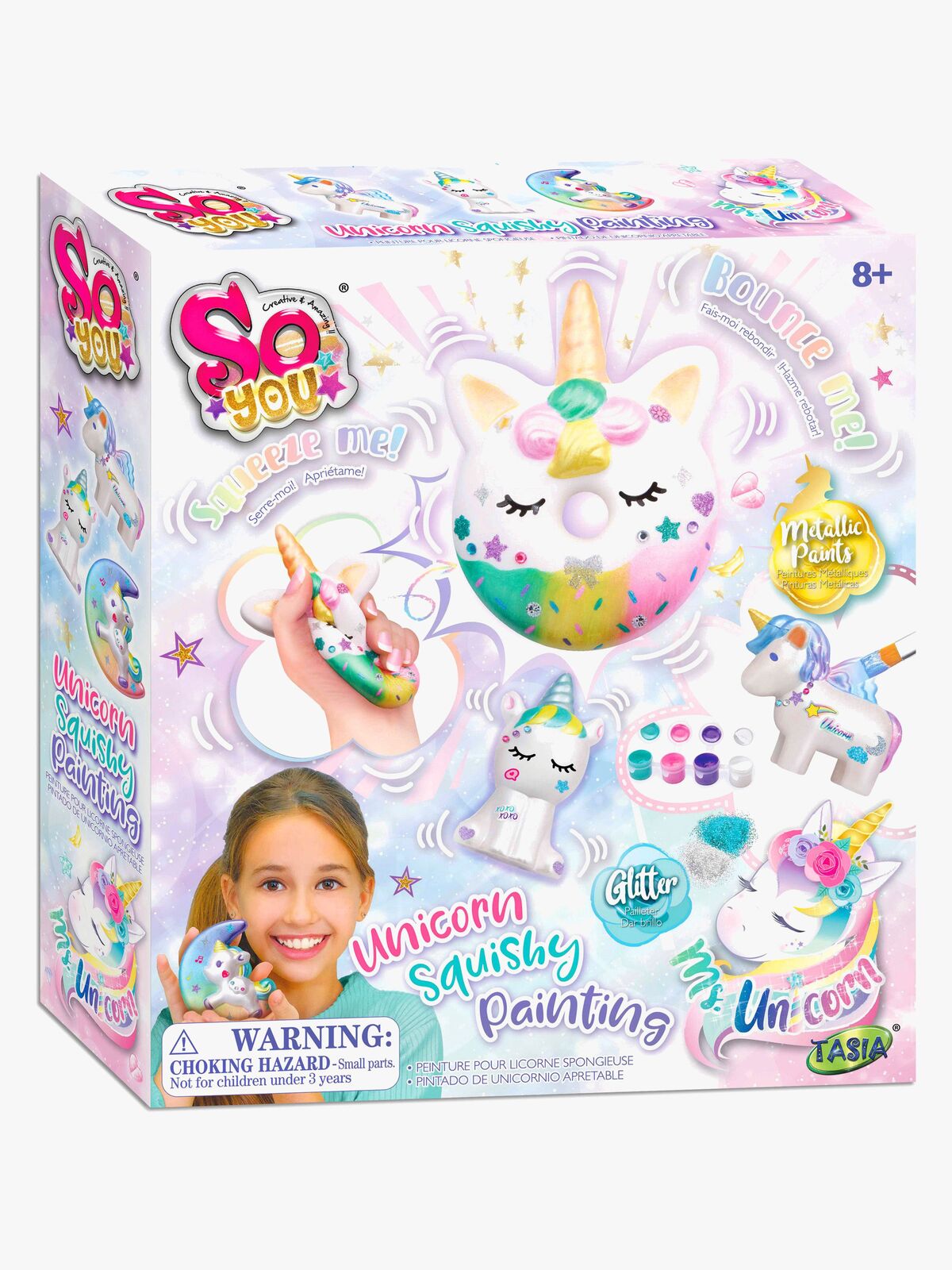 So Beads Sæt Mal Squishies Enhjørninger 4-Pak