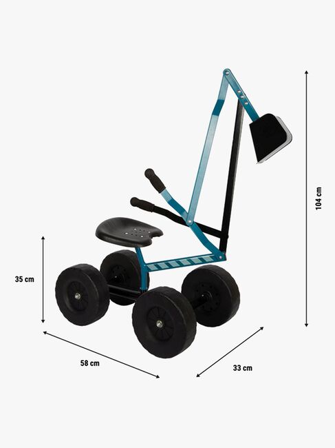 Small Foot Gravemaskine med Hjul, Blå