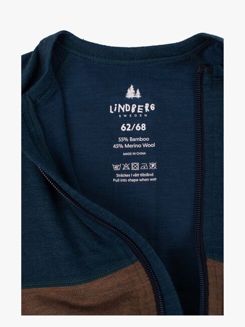 Lindberg Bamboo Merino Skiundertøj Flyverdragt, Blue/Navy