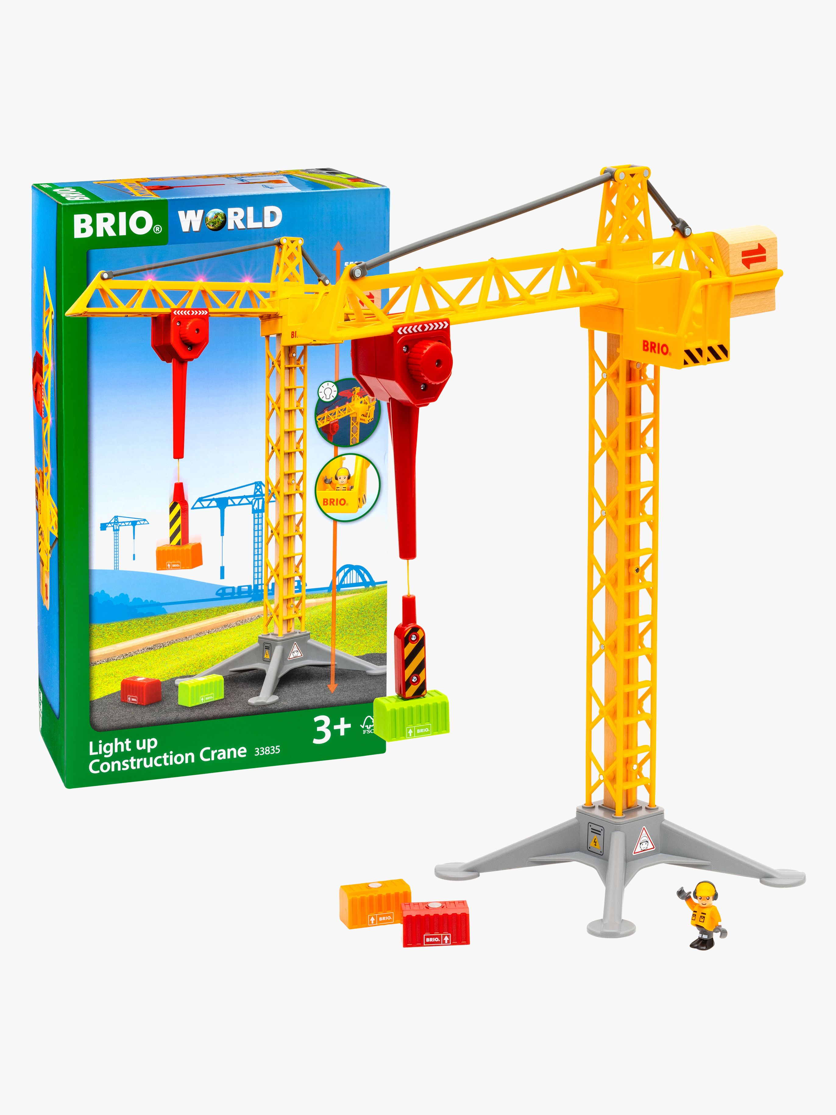 BRIO 33835 Byggekran Med Lamper, Børnelampe