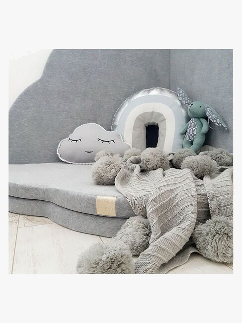 Meowbaby Foam Sammenklappelig Legetæppe Velour 160x160, Lysegrå