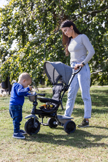 QPlay Cosy 4-i-1 Trehjulet Cykel, Grå
