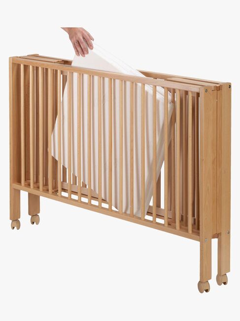 tiSsi  Sammeklappelig Tremmeseng med Madras, Beige