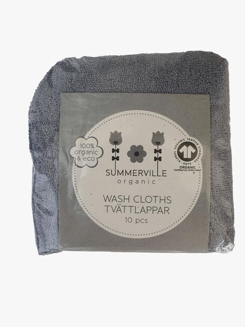 Summerville Organic Vaskeklude 10-pak, Grå